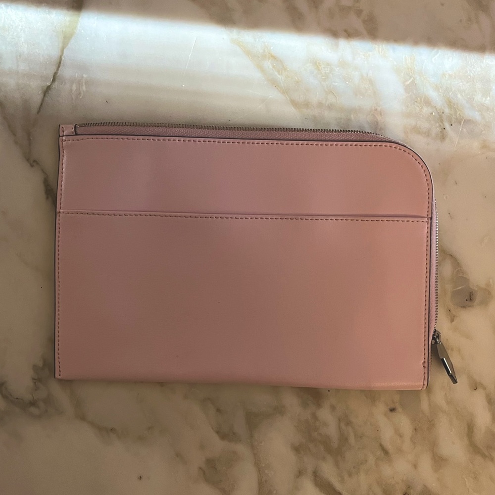 Brand new Ganni light pink leather clutch purse wallet